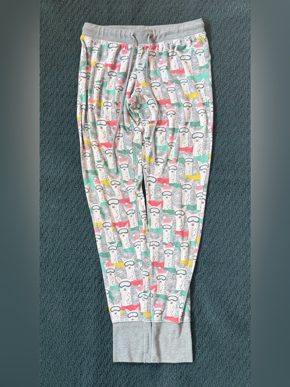 Xhilaration Gray Llama Print Pajama Pants with Pink, Green & Yellow Accents